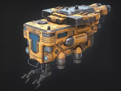 Old Junk Spaceship 3D model