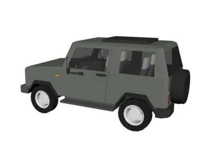 Mini Jeep Low-poly 3D model