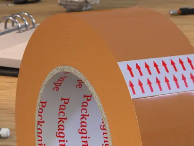 Scotch Tape Large Roll Brown 3D model