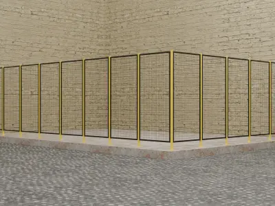 Wire fence 001 3D Model 3D model