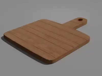 Wooden Chopping Board Free low-poly 3D model