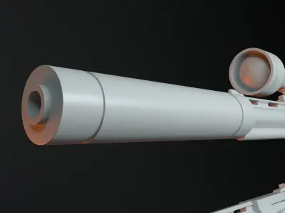 Revolver 3 types standard short and tuned Low-poly 3D model