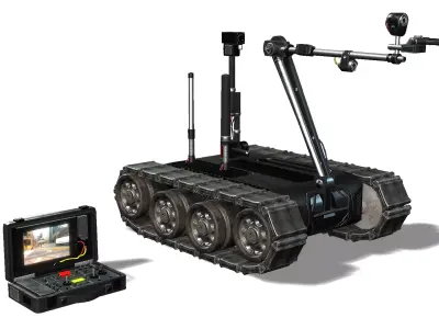 Tank Robot Low-poly 3D model