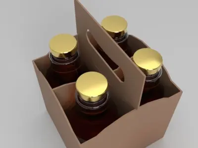 Beverage Branding Package No4 4Pack Low-poly 3D model