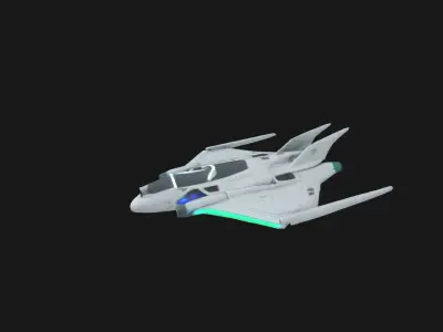Nebula VX7 Stellar Fighter Sci Fi Aircraft 3D Model Low-poly 3D model