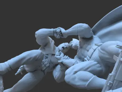 x2 Batman Vs Punisher STL 3d printing collectibles 3D print model purchase