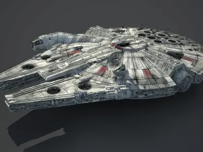 Game Ready Star Wars Millennium Falcon Low-poly 3D model