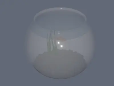 Round Aquarium with GoldFish 3D model