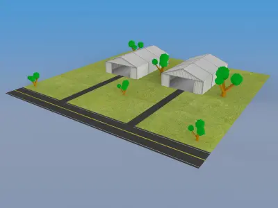 German Hangar 3D model