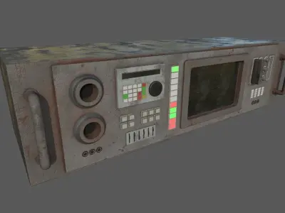 Server Rack - Cartridge Console Var 2 for sci-fi indoor scene Low-poly 3D model