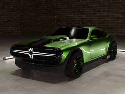 veer neo muscle car Low-poly 3D model