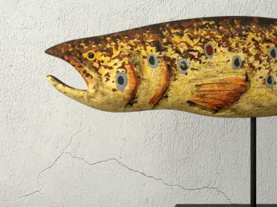 Hand Carved Wooden Fish 2 3D model