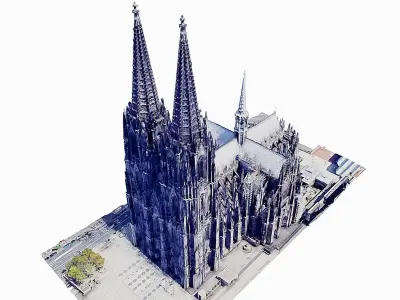 Cologne Cathedral - Kolner Dom Low-poly 3D model
