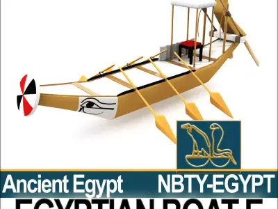 Ancient Egypt Boat E 3D model