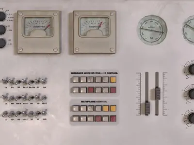 Stylized Retro Control Console Low-poly 3D model