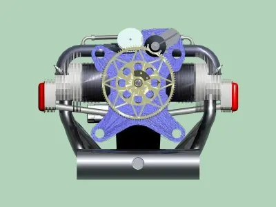 Boxer Flat-Four engine 3D model