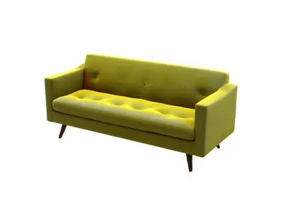 Modern Contemporary Yellow Sofa Couch Free low-poly 3D model