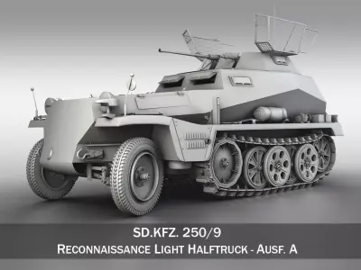 SD KFZ 250 9 - Reconnaissance Half-Truck 3D model
