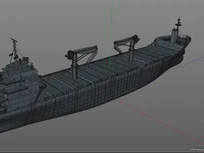 Cargo ship 3d model Low-poly 3D model