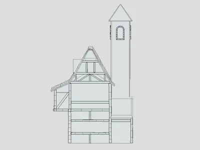 Medieval Building 03 Low Poly PBR Realistic Low-poly 3D model