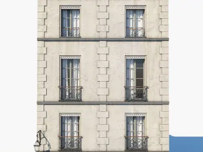Paris building Low-poly 3D model