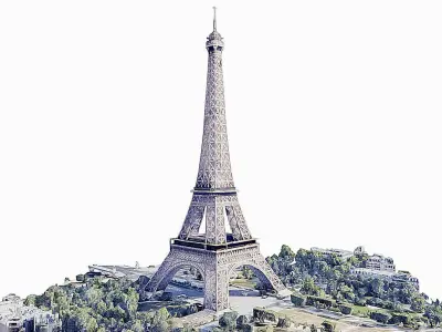 Eiffel Tower Low-poly 3D model