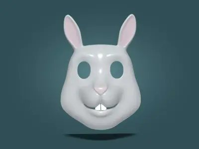 Rabbit Bunny Kids Mask Low-poly 3D model
