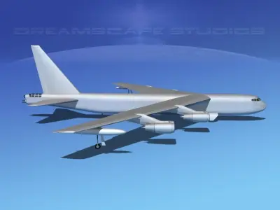Boeing B-52D Stratofortress Bare Metal 3D model