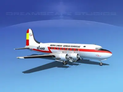 Douglas DC-4 Iberia  3D model