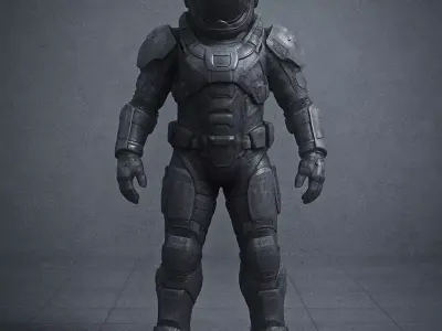 Stylized Astronaut Character HQ Low-poly 3D model