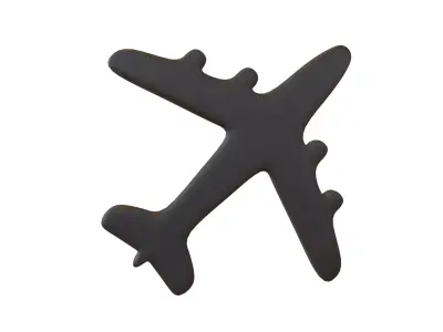 Airplane Symbol V1 001 Low-poly 3D model