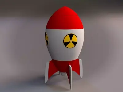 Cartoon Nuclear Rocket 3D model