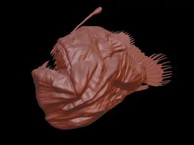Angler Fish - 3D Sculpted Miniature Free 3D print model