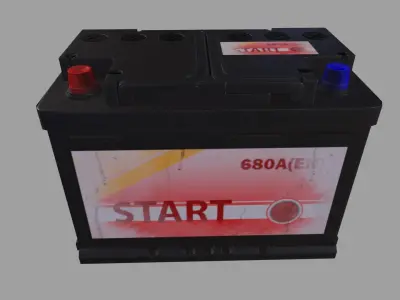 Accumulator car battery Low-poly 3D model