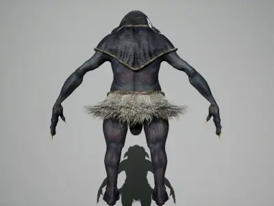 Sea warrior Low-poly 3D model