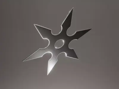 Shuriken ninja star 3 model Low-poly 3D model