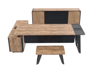 Desk Office Set Free 3D model