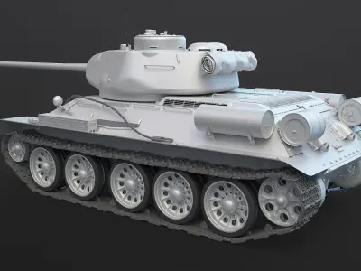 T-34-85 High-Poly tank 3D model