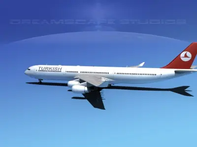 Airbus A340-600 Turkish Air 3D model