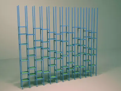 Shelvs shelf 3d model indoor outdoor 2 file Low-poly 3D model