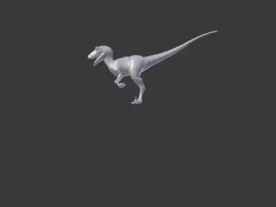 dinosare silver dinosaur Low-poly 3D model