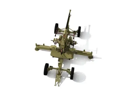 Bofors 40 mm AA Gun Low-poly 3D model