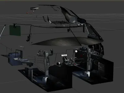 CRJ 200 Virtual cockpit Low-poly 3D model