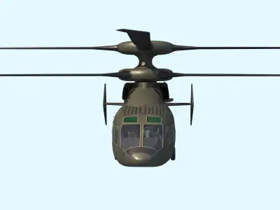 Sikorsky Boeing SB 1 Defiant helicopter Low-poly 3D model