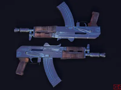 AKS-74U ak - rifle Free low-poly 3D model