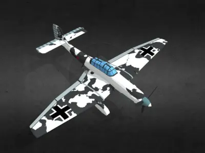 junkers-ju-87 fighter plane with camouflage Low-poly 3D model