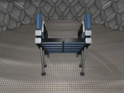 Sci-Fi Stairs - 4 - Blue Version  Low-poly 3D model