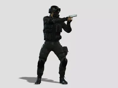 Elite SWAT Commando Character 3D model