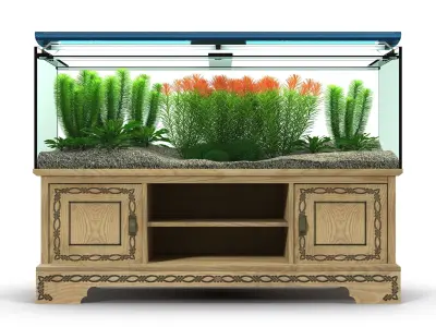 Aquarium set fish tank stand 3D model