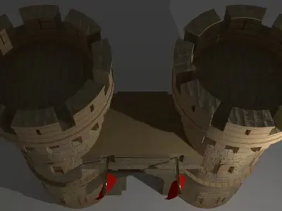 Medieval Gate Low-poly 3D model